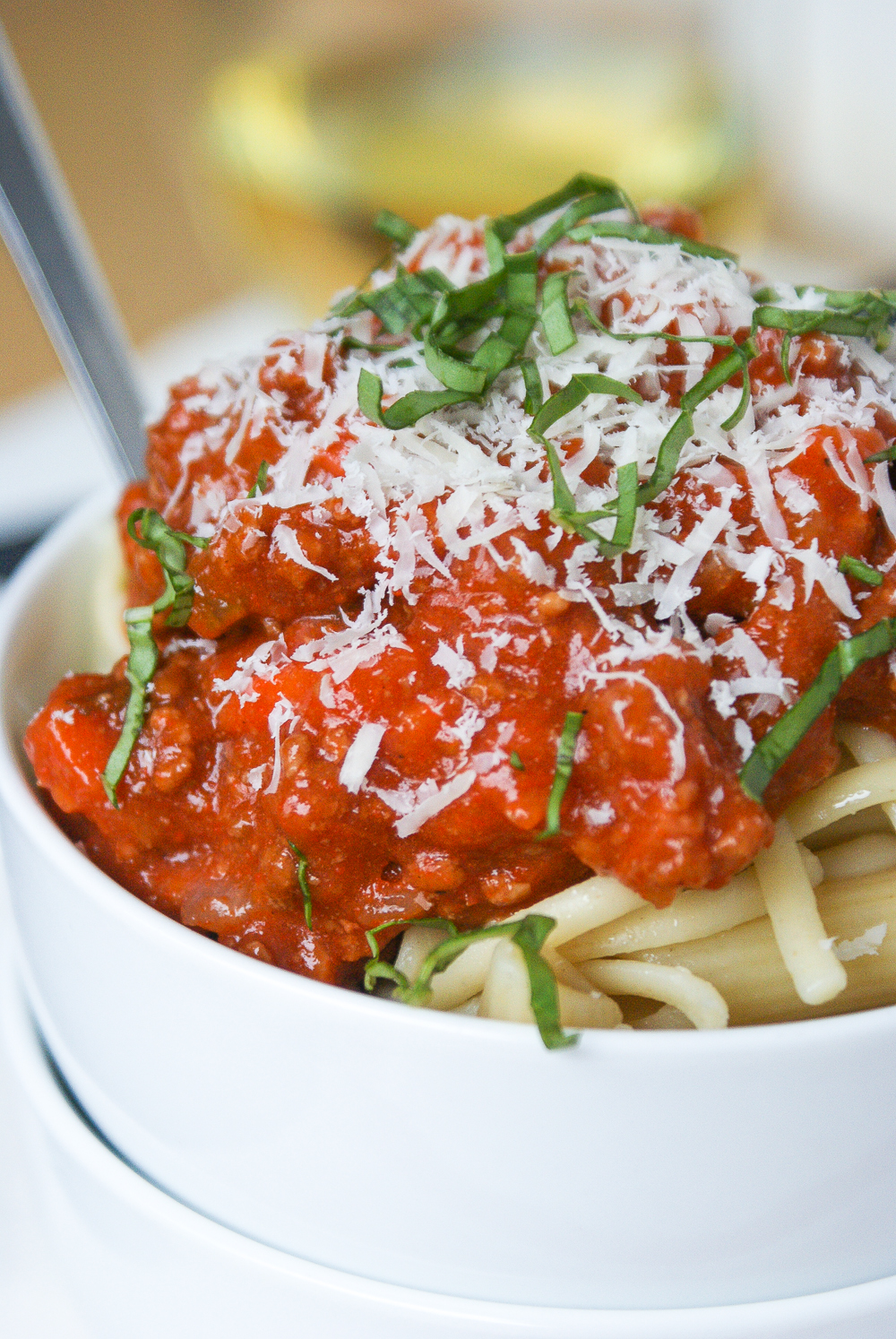 Flavorful, make it and leave it, delicious Bolognese style pasta sauce