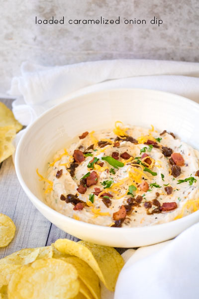 Loaded Caramelized Onion Dip - PiperCooks