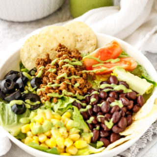 Taco Salad with a Vegan/Vegetarian Topping Option - PiperCooks