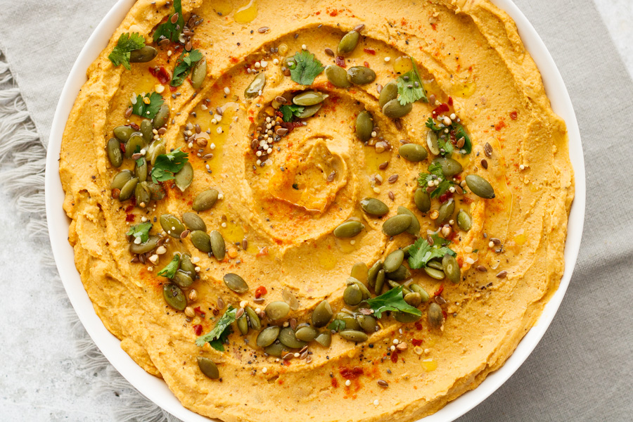 Roasted Sweet Potato and Garlic Hummus | Pipercooks