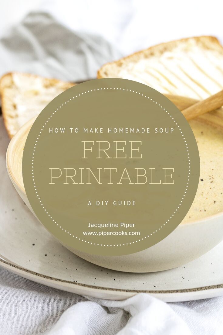 printable soup guide cover page