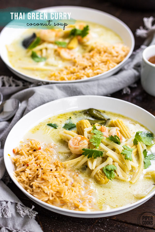 Thai Green Curry Soup with Shrimp | PiperCooks