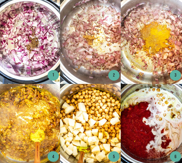 Instant Pot Vegetarian Chickpea Curry Process Shots