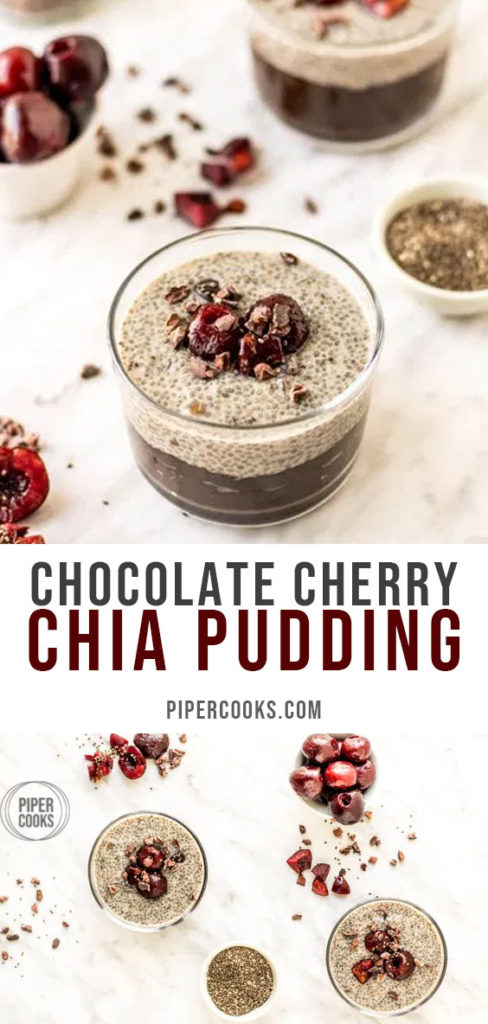 Chocolate Cherry Chia Pudding Cups