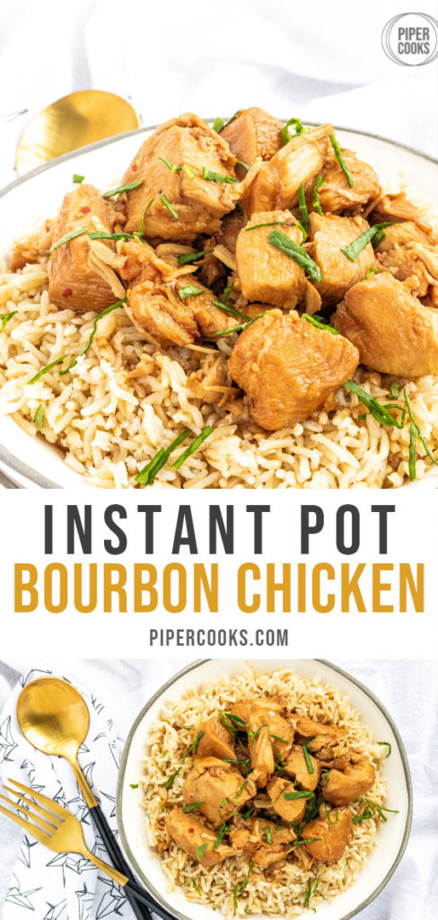 instant pot bourbon chicken pinterest image