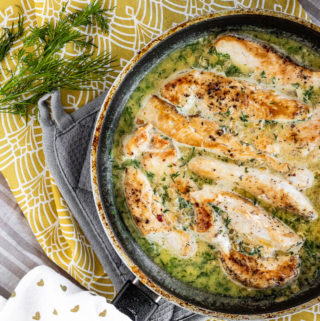 Creamy Dill Chicken in a pan
