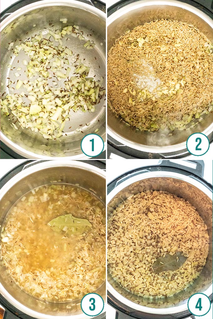 instant pot brown rice cooking process