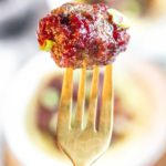 cranberry meatball on a fork
