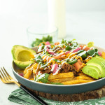 loaded taco fries on a plate.
