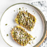 smashed avocado on toast on a plate