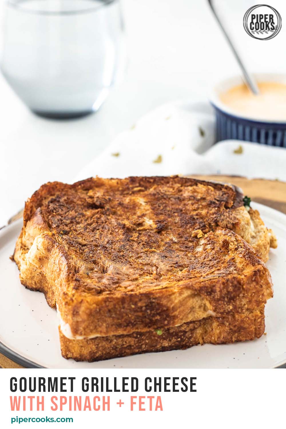 Feta and Spinach Grilled Cheese Sandwich Piper Cooks