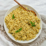 pesto couscous on a plate
