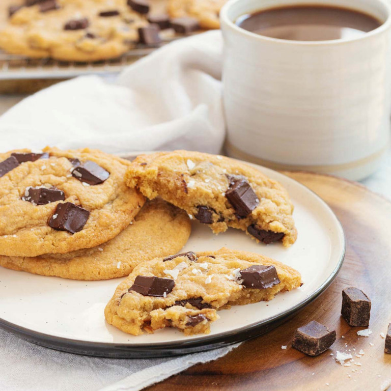 chocolate chip cookies on a plate