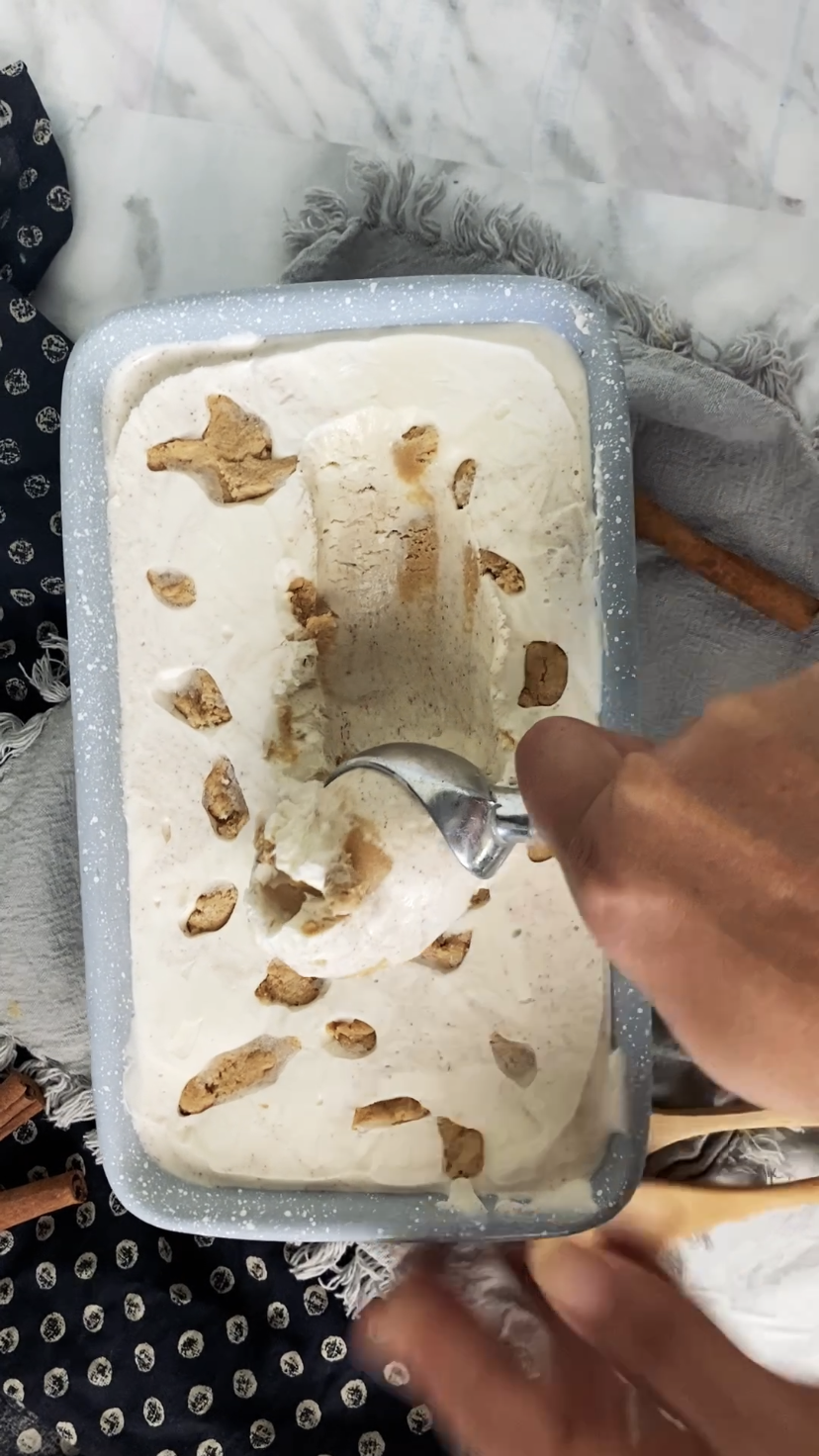 scooping ice cream