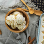 cinnamon roll ice cream in a bowl