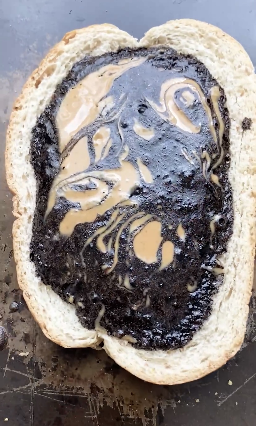 chocolate toast on a pan.