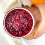 Cranberry sauce in a bowl.
