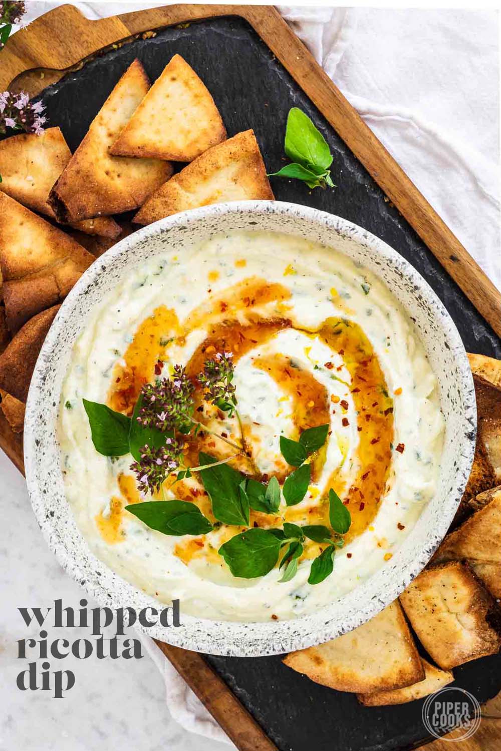 Whipped Ricotta Display Whipped Ricotta Dip - Piper Cooks