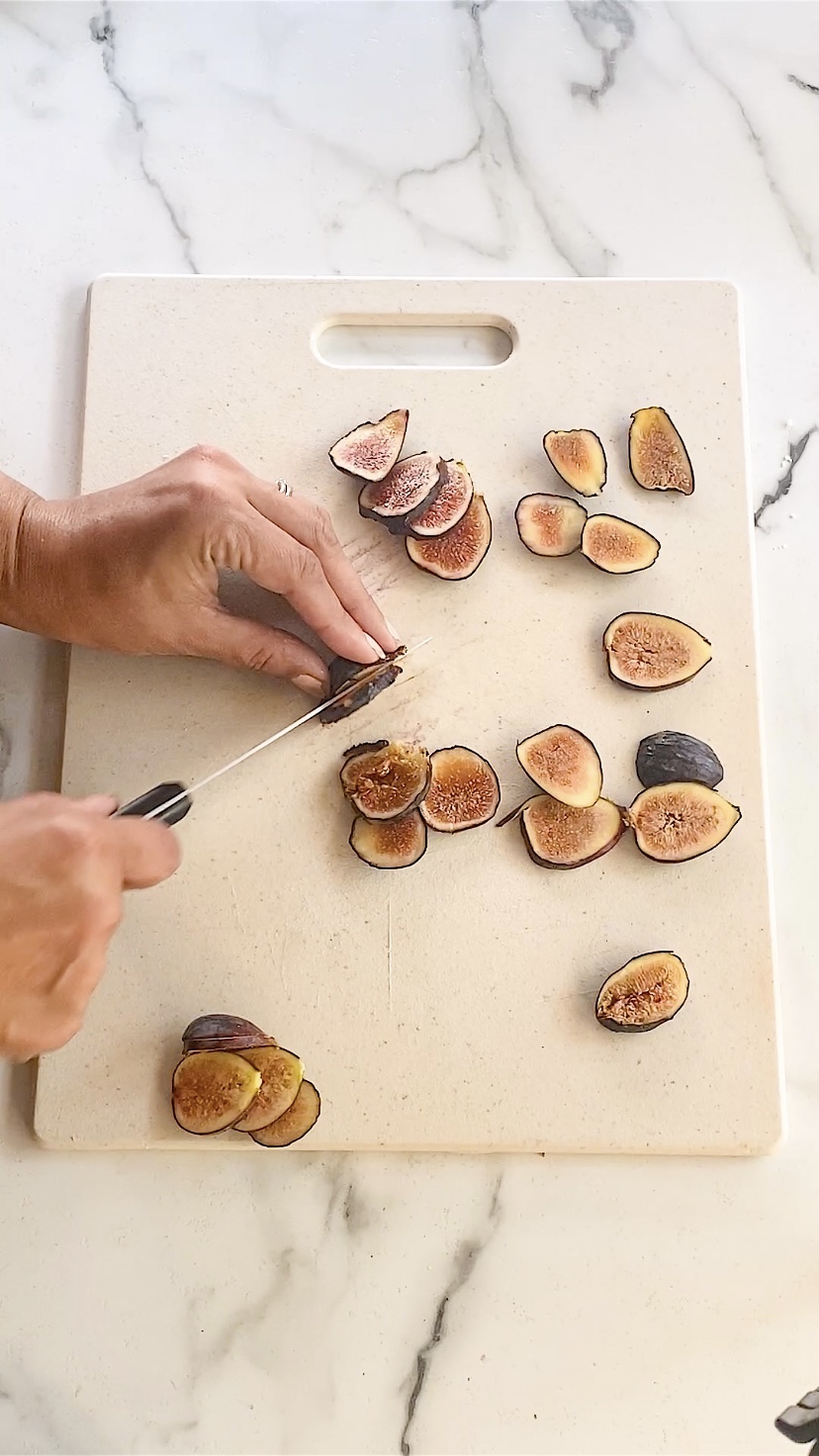 Slicing figs.