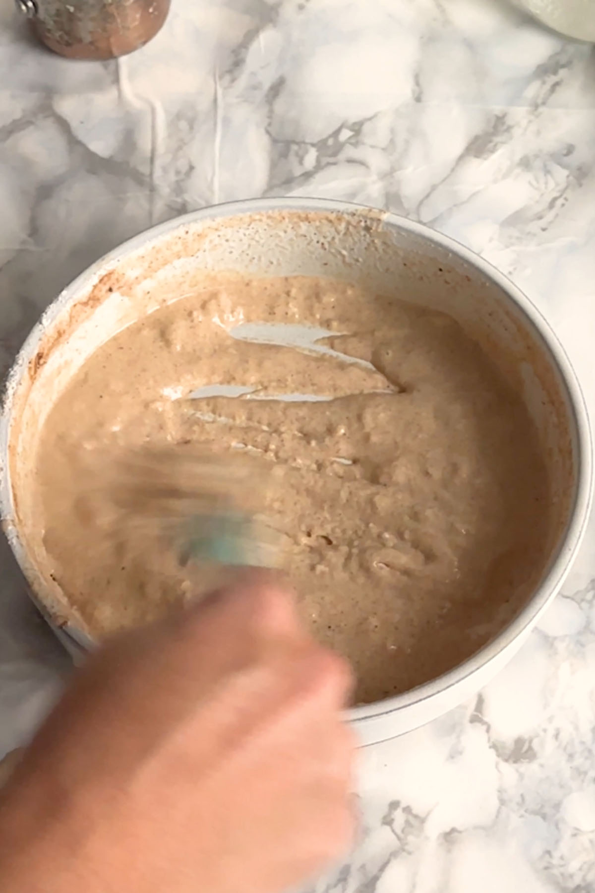 Batter is whisked together.