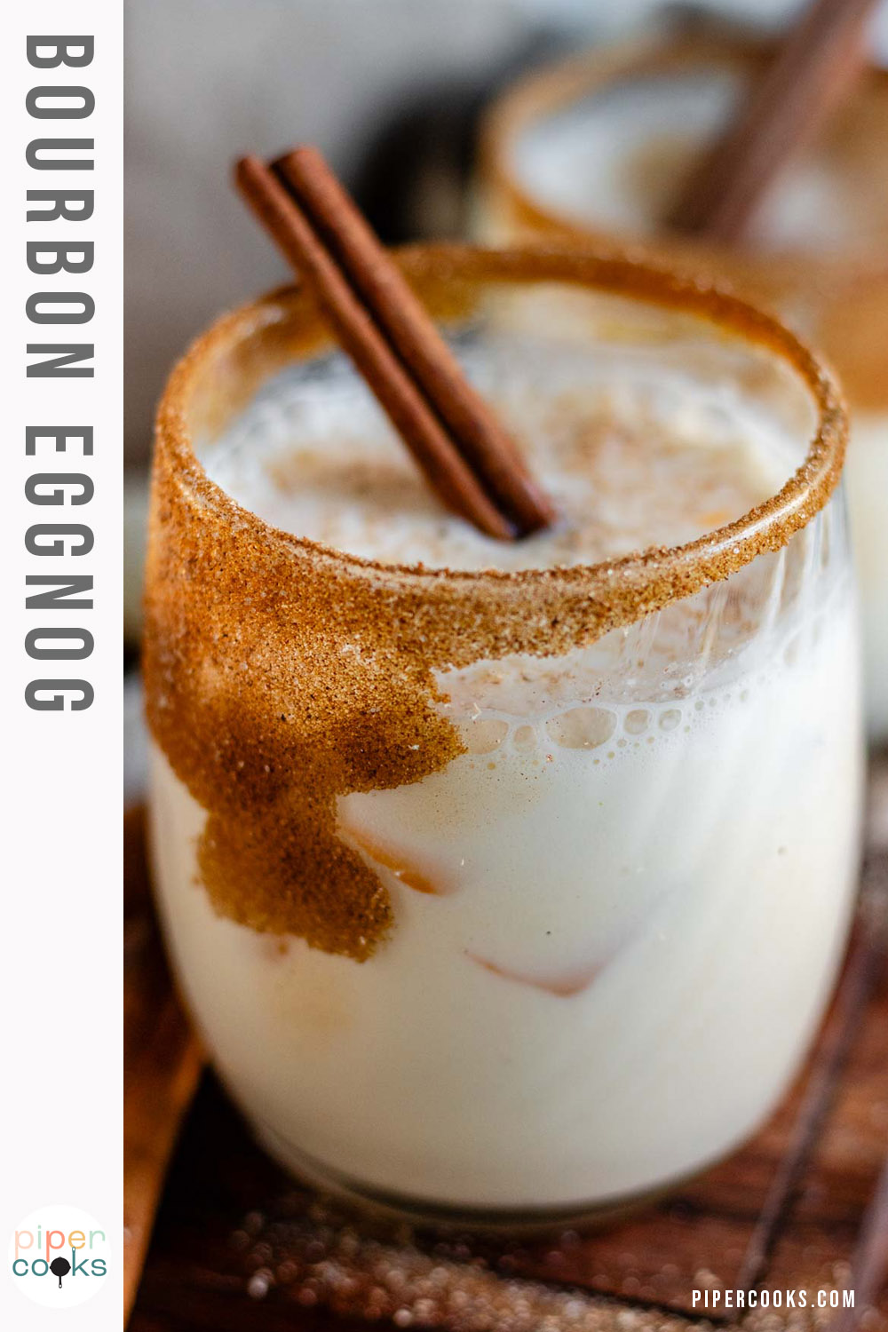 Holiday Bourbon Eggnog Cocktail Recipe - Piper Cooks