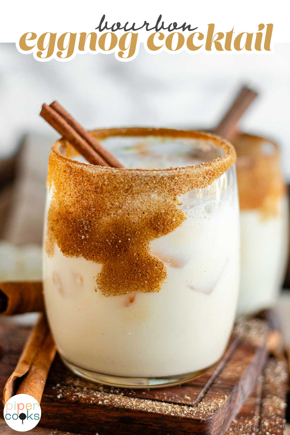 Holiday Bourbon Eggnog Cocktail Recipe - Piper Cooks