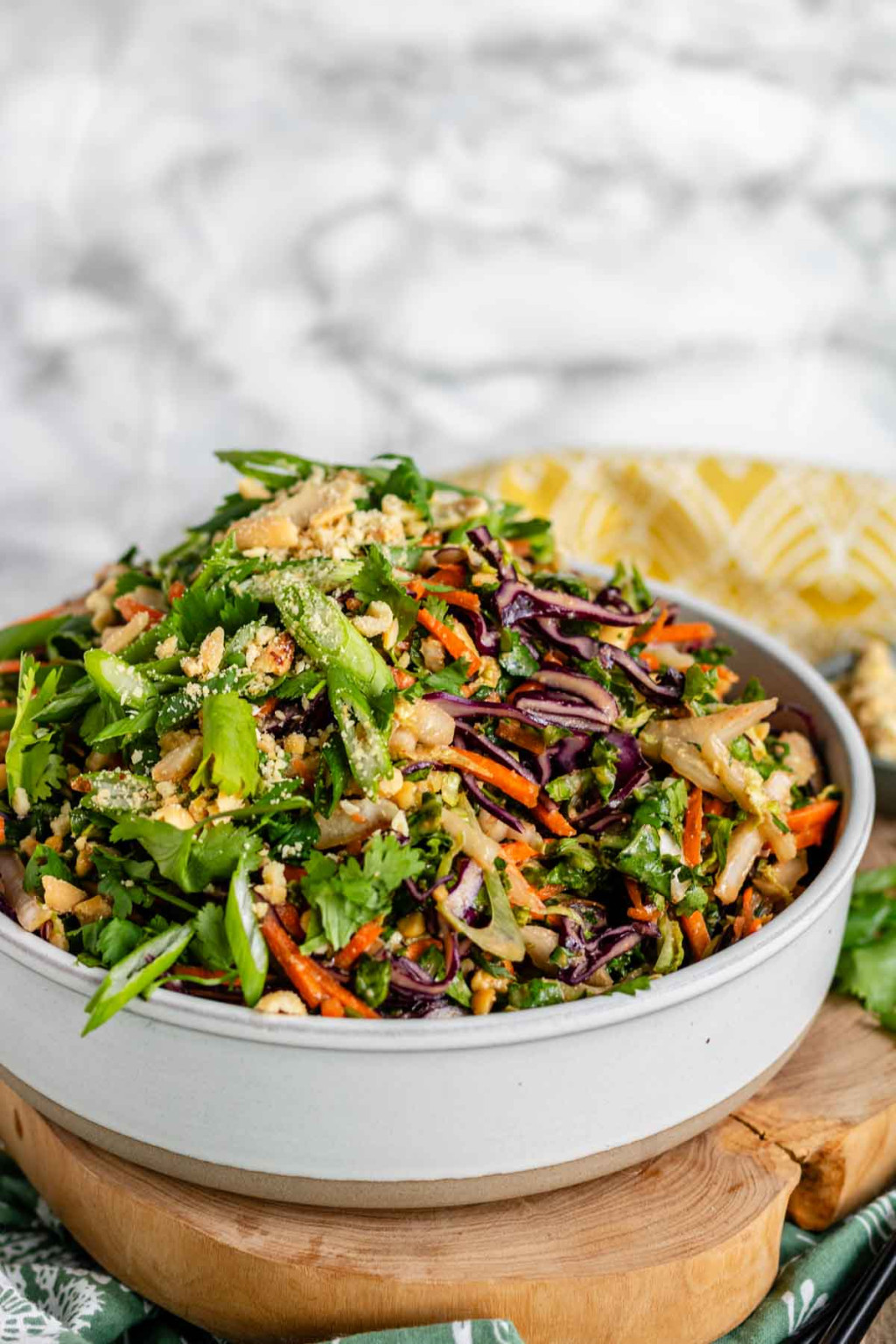 Cabbage Crunch Salad with Peanut Butter Dressing - Piper Cooks