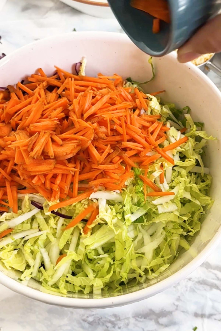Cabbage Crunch Salad with Peanut Butter Dressing - Piper Cooks