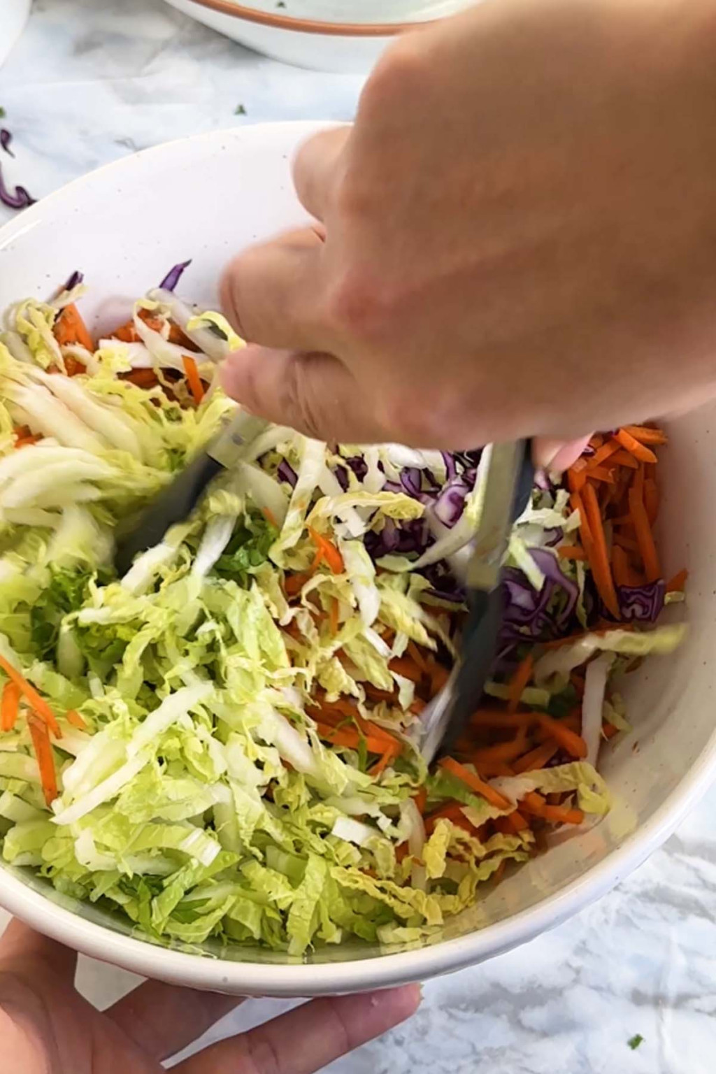 Cabbage Crunch Salad with Peanut Butter Dressing - Piper Cooks