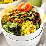 Taco salad in a bowl.