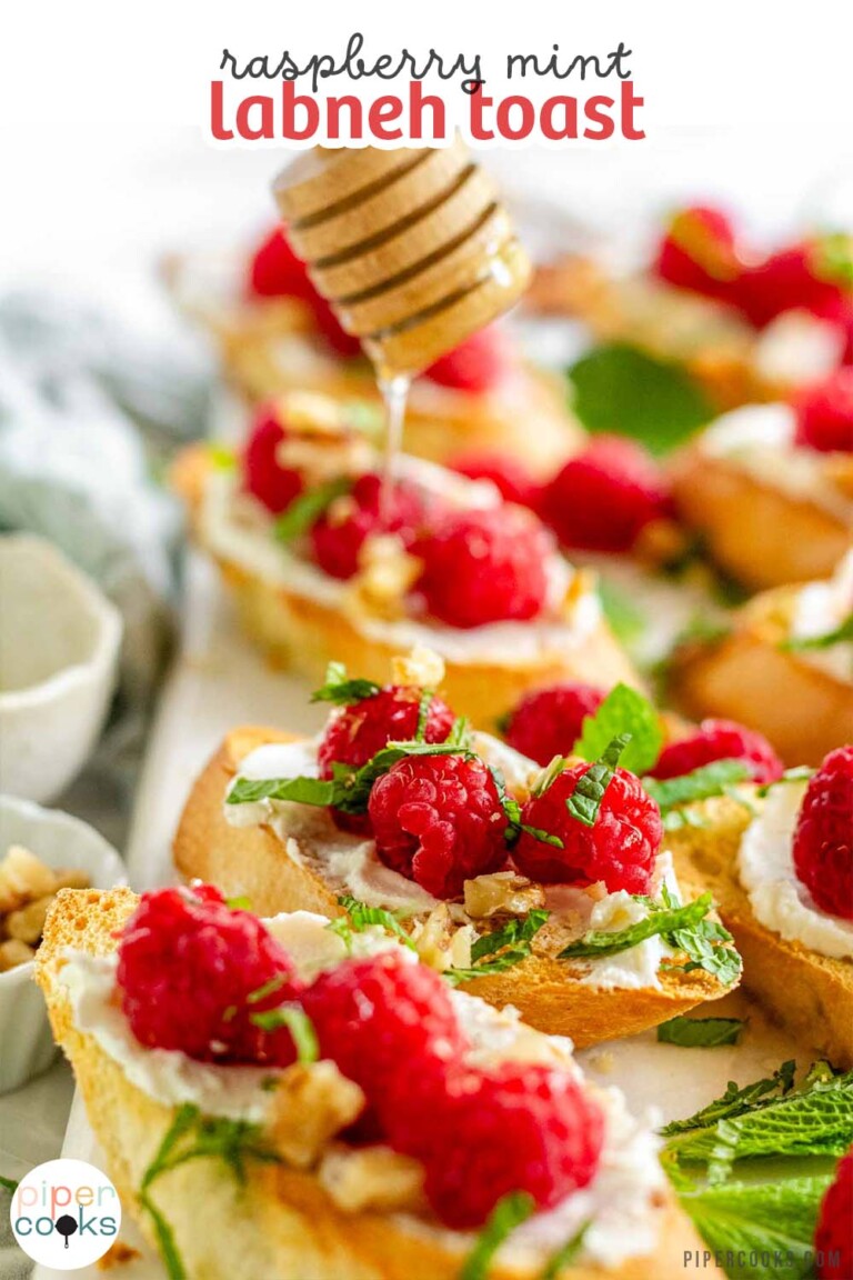 Labneh Toast with Raspberries and Honey - Piper Cooks