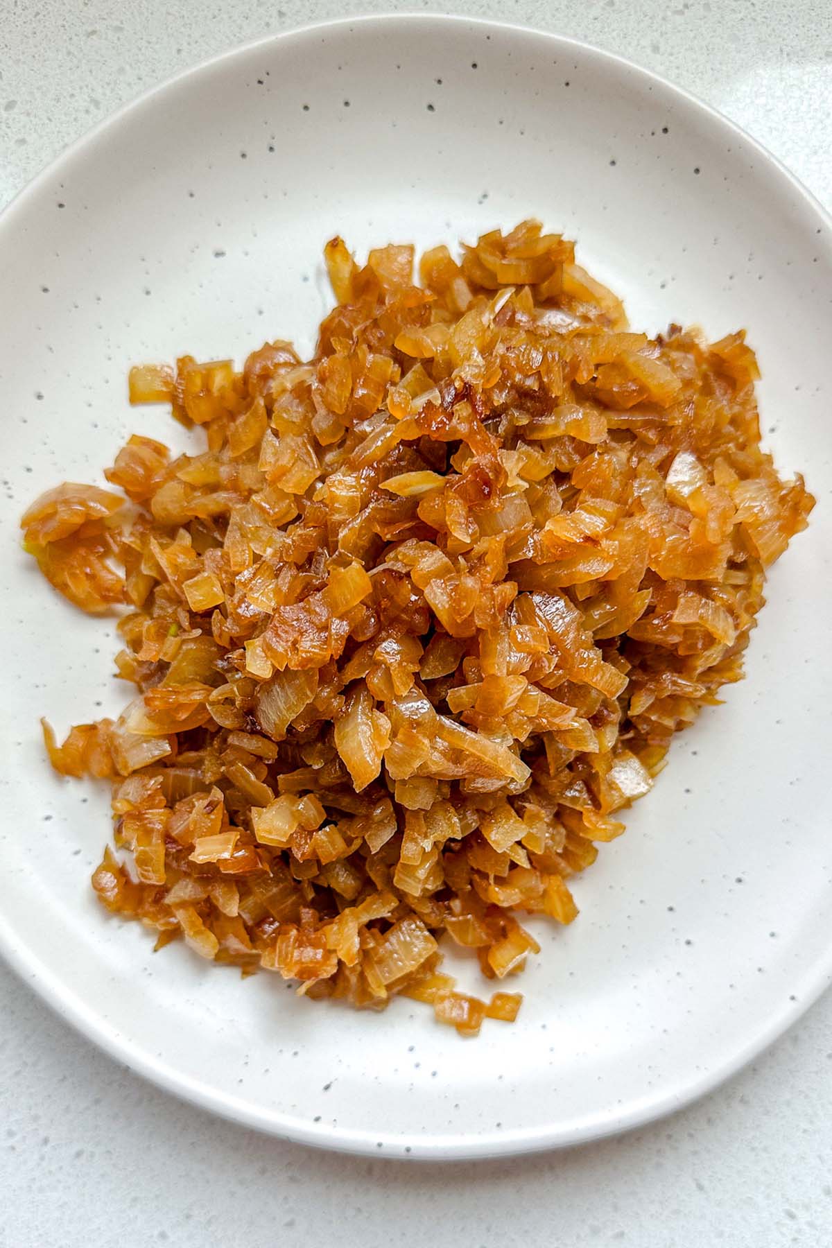 Caramelized onions on a plate.