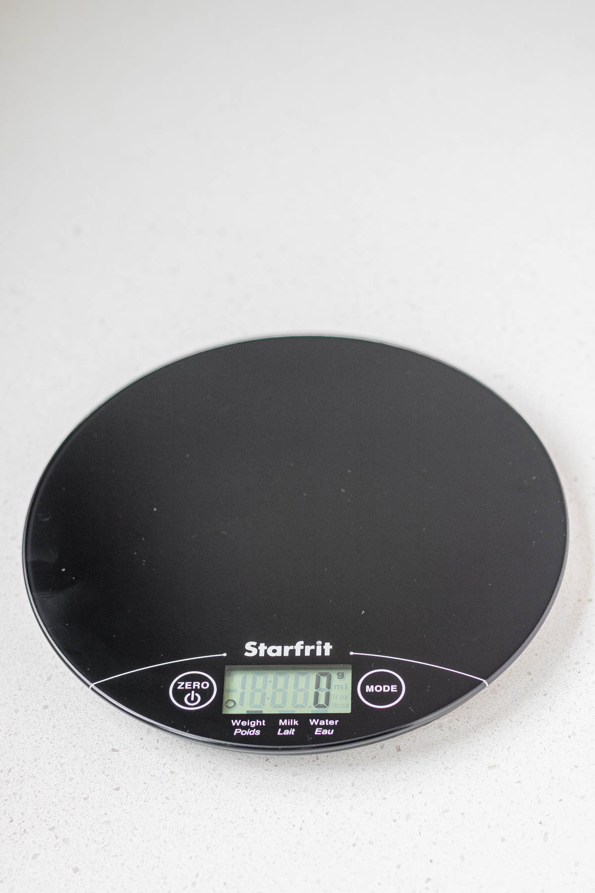 A kitchen scale,