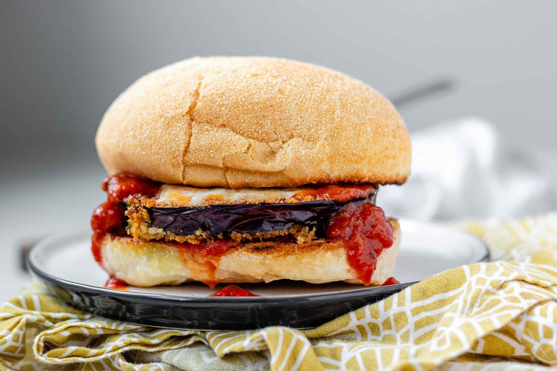 A sandwich on a plate.