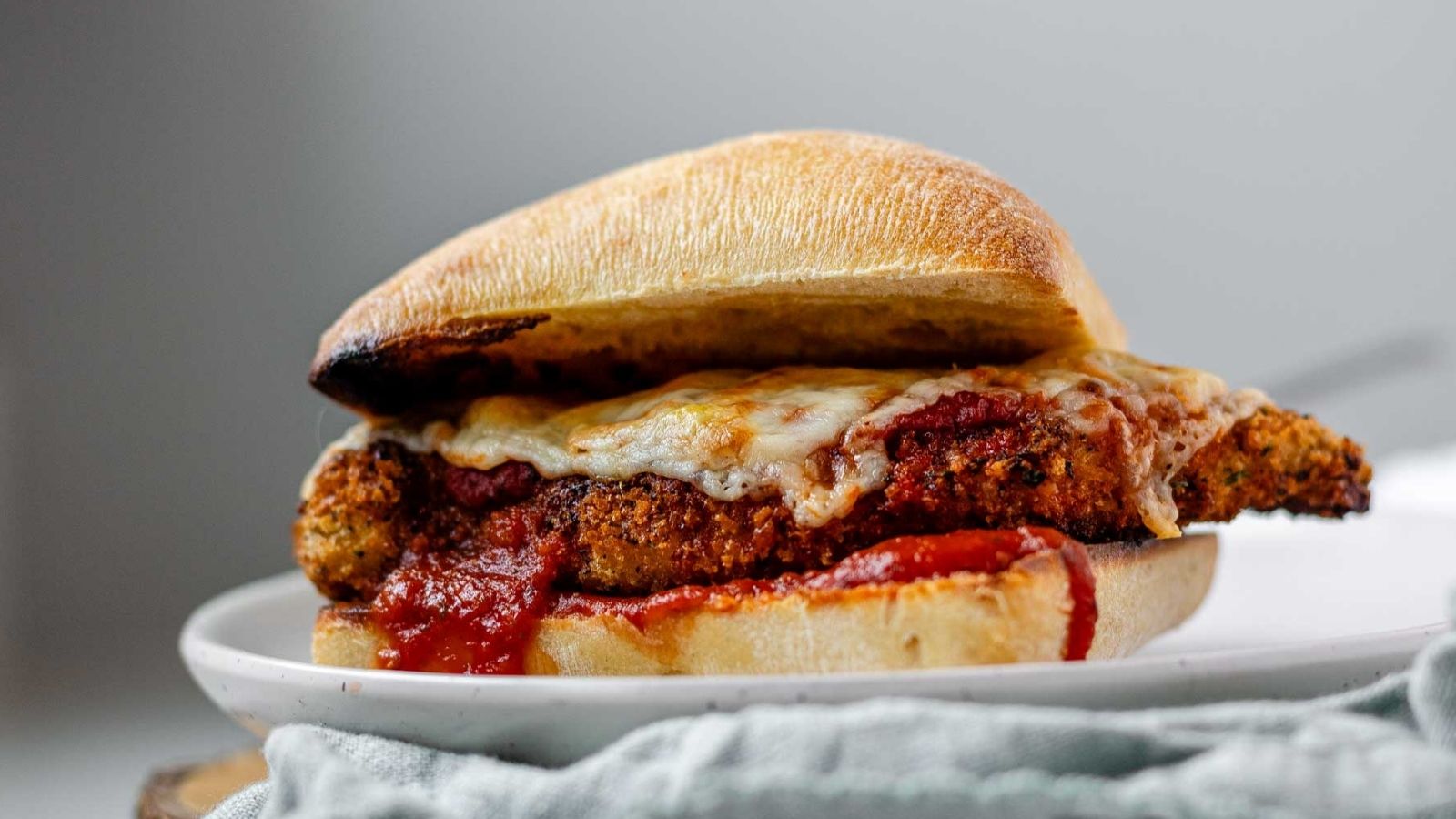 A sandwich on a plate.