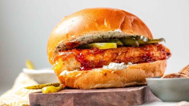 A sandwich on a plate.