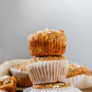 Three muffins stacked.