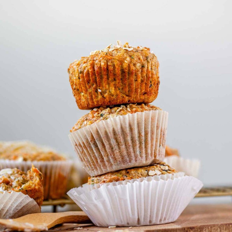 Three muffins stacked.