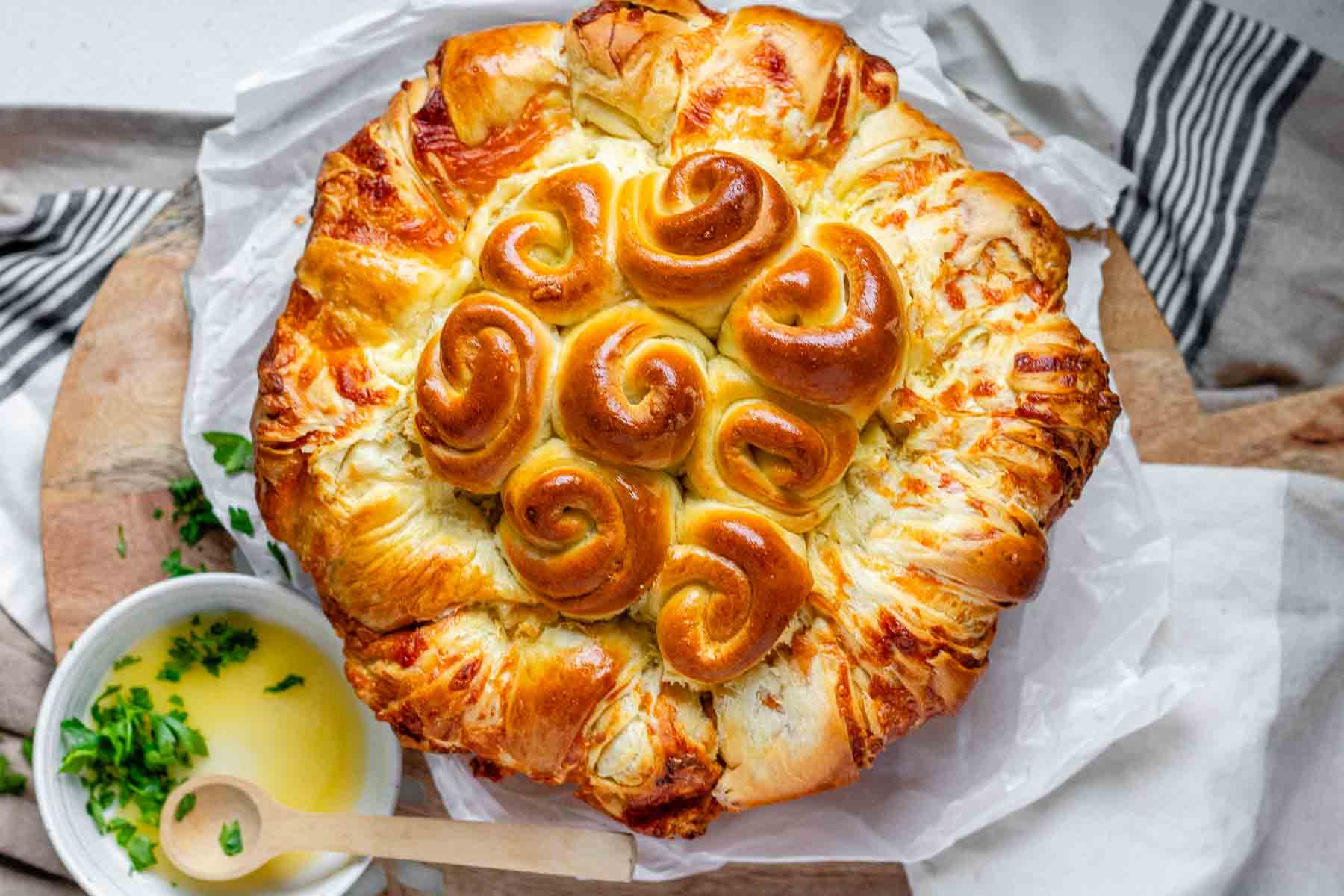 Rolled dough that has been baked.