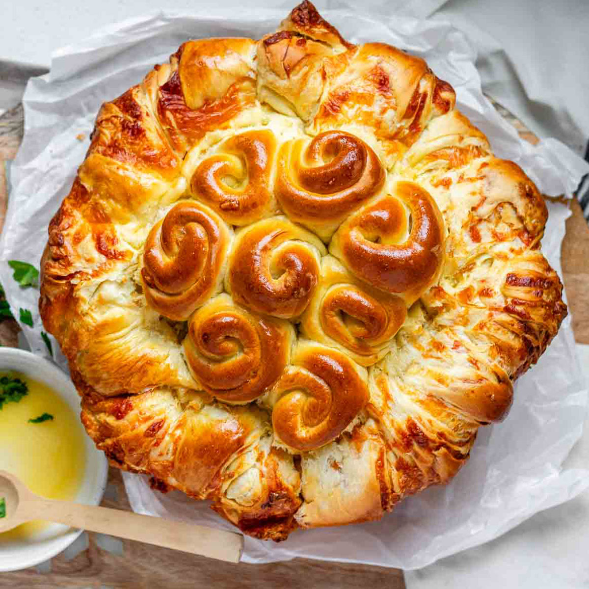 Rolled dough that has been baked.