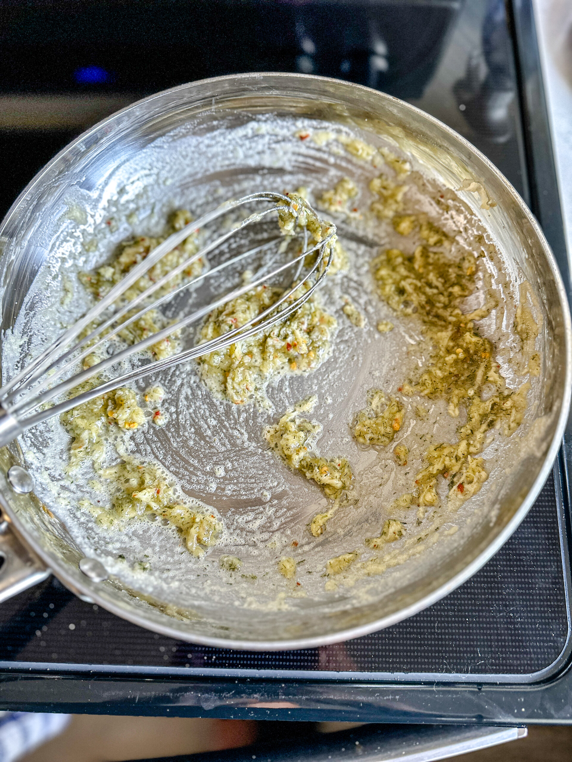 A roux in a skillet.