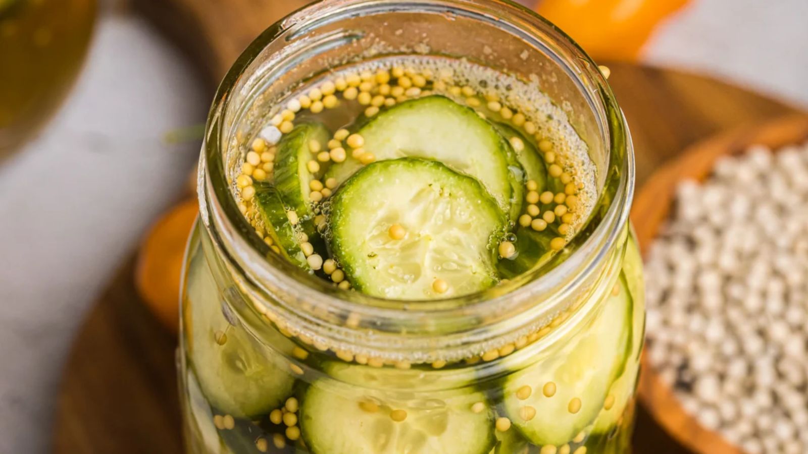Pickles in a jar.