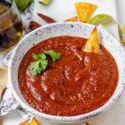 Salsa in a bowl.