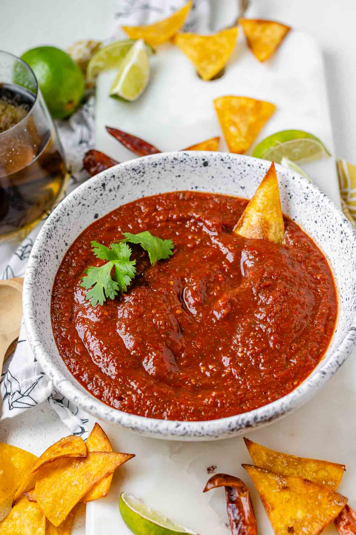Salsa in a bowl.
