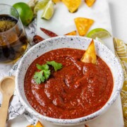 Salsa in a bowl.