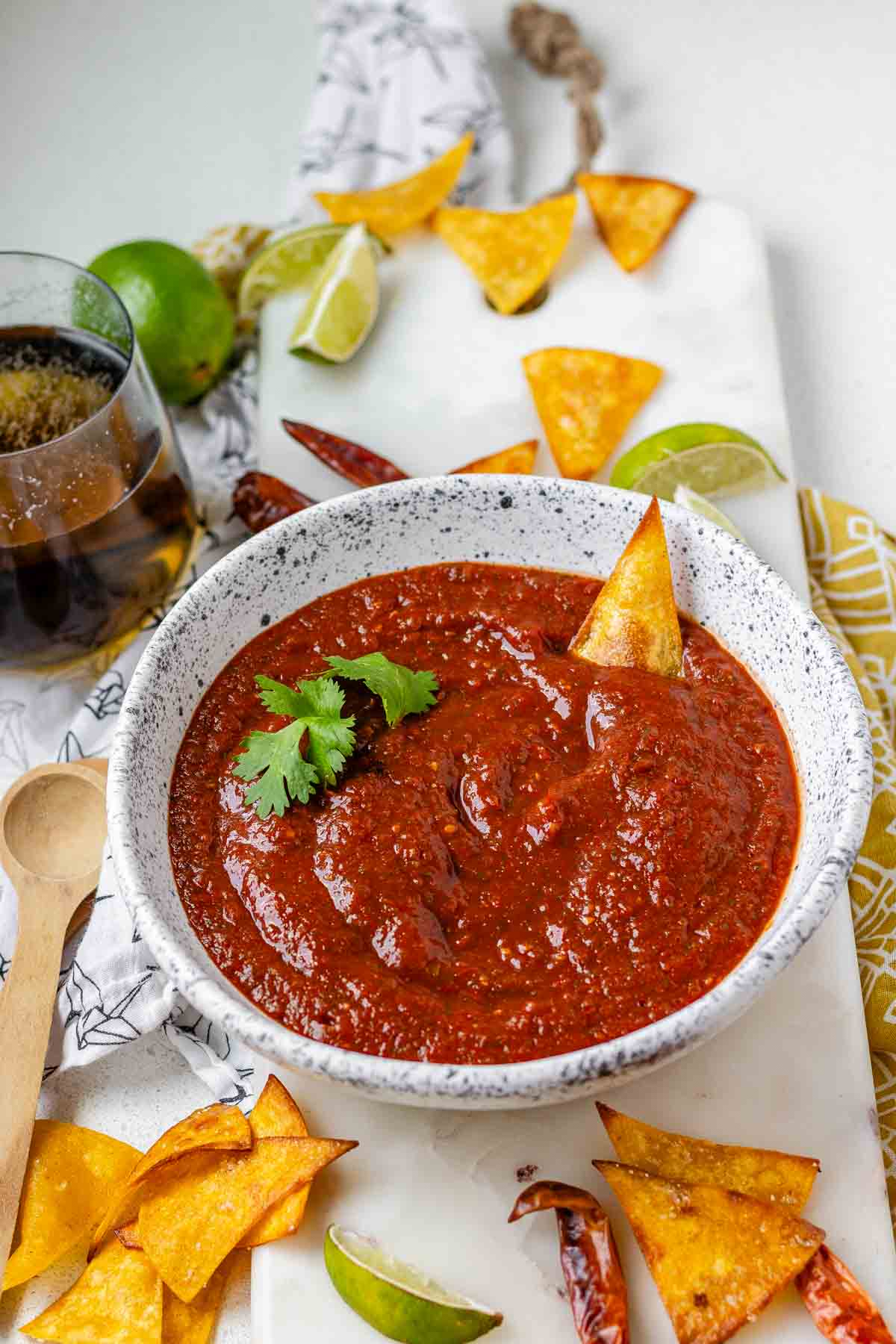 Salsa in a bowl.