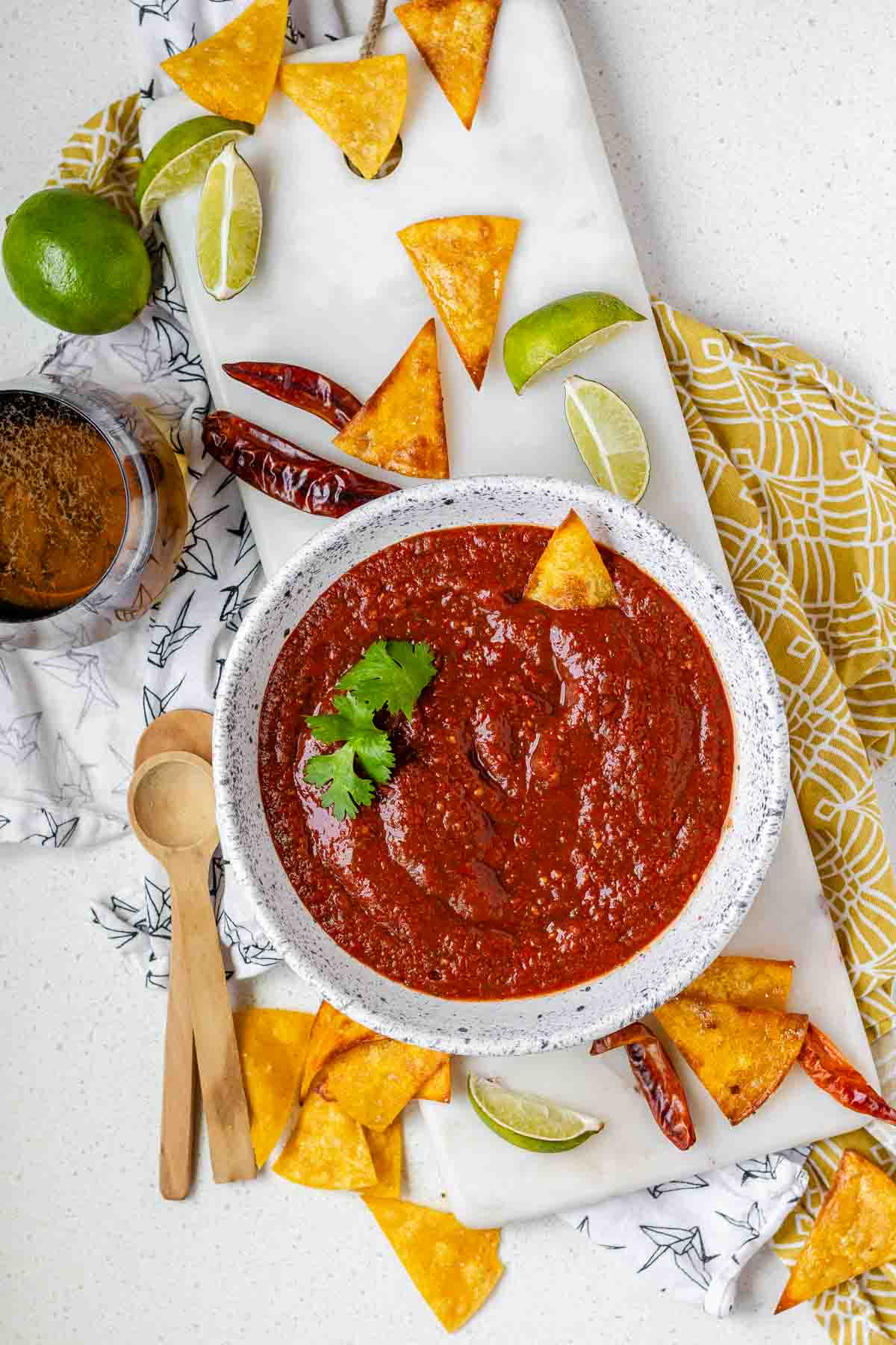 Salsa in a bowl.