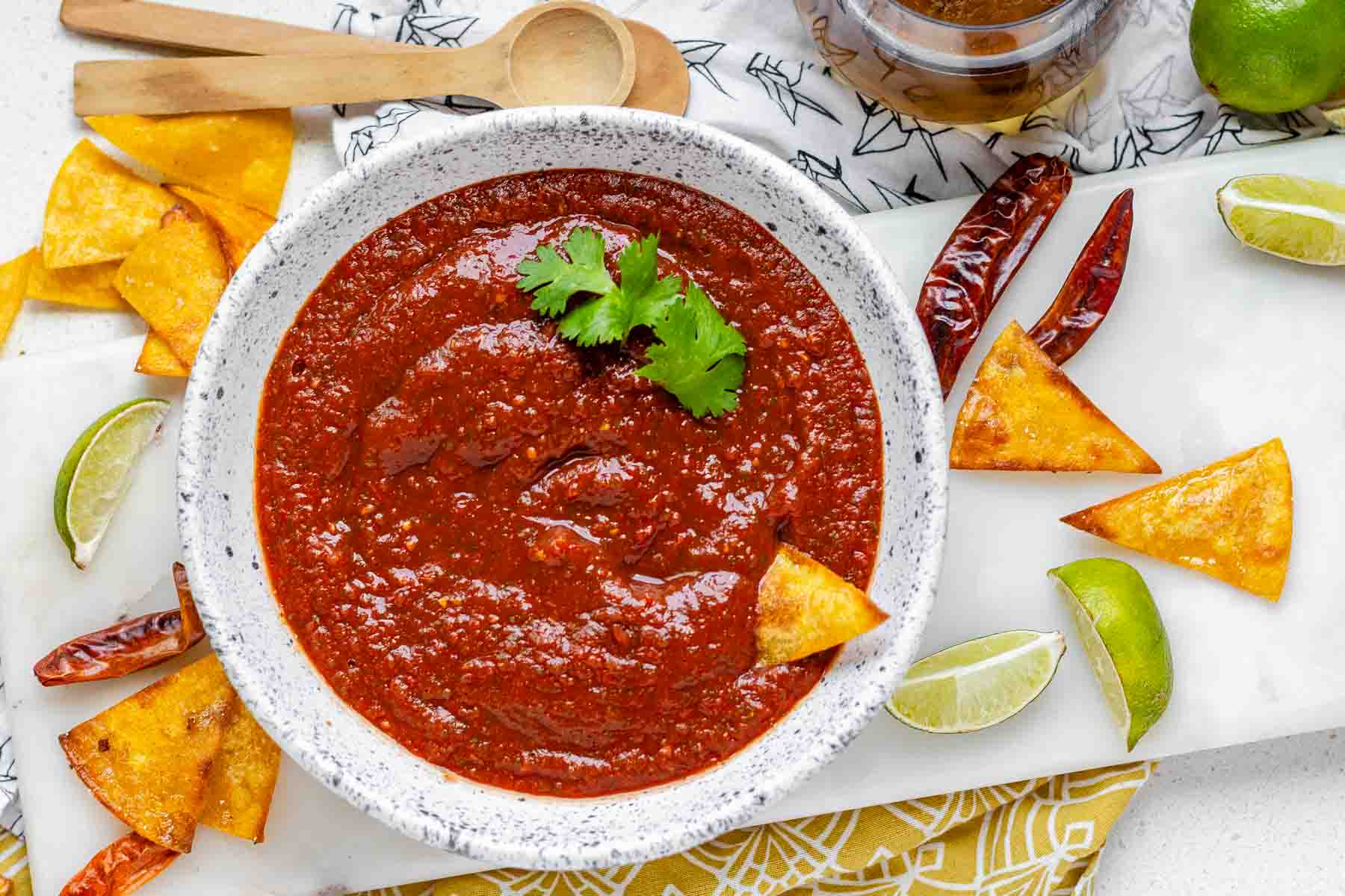 Salsa in a bowl.