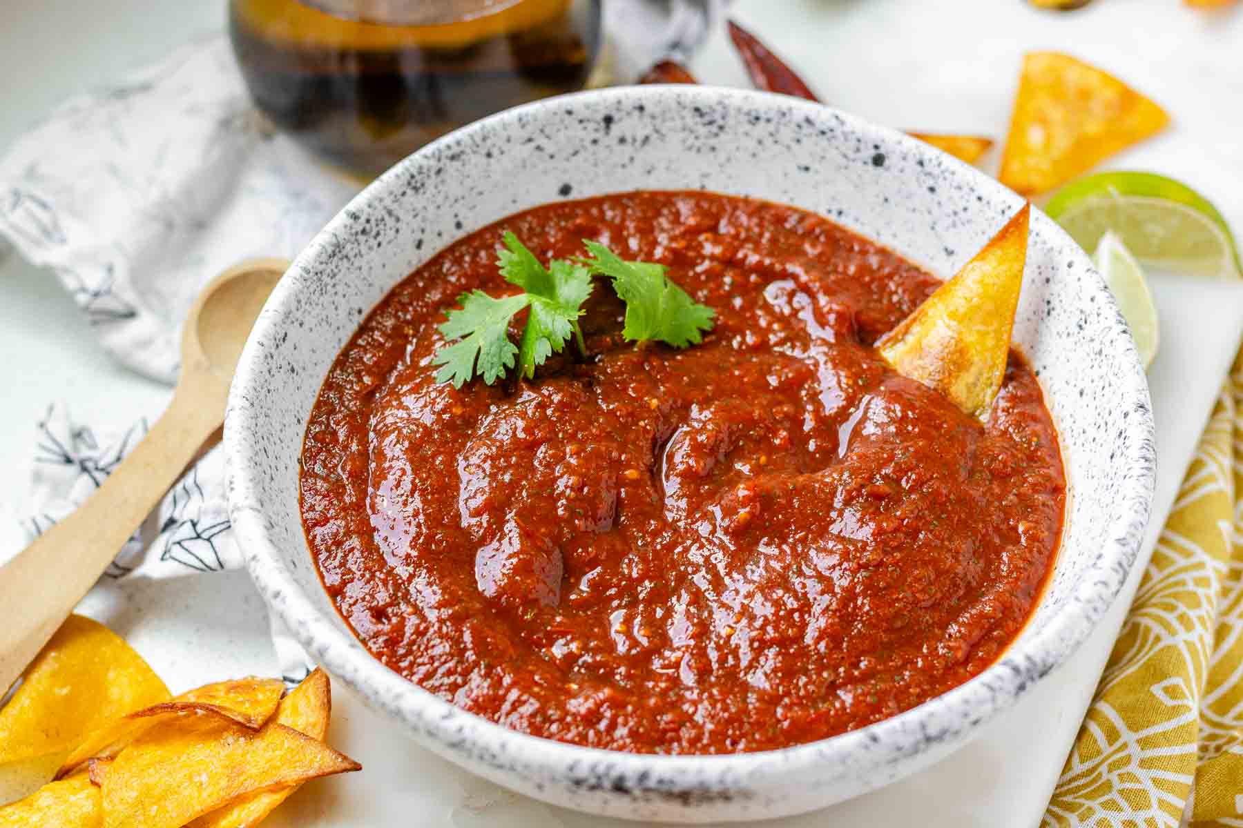 Salsa in a bowl.