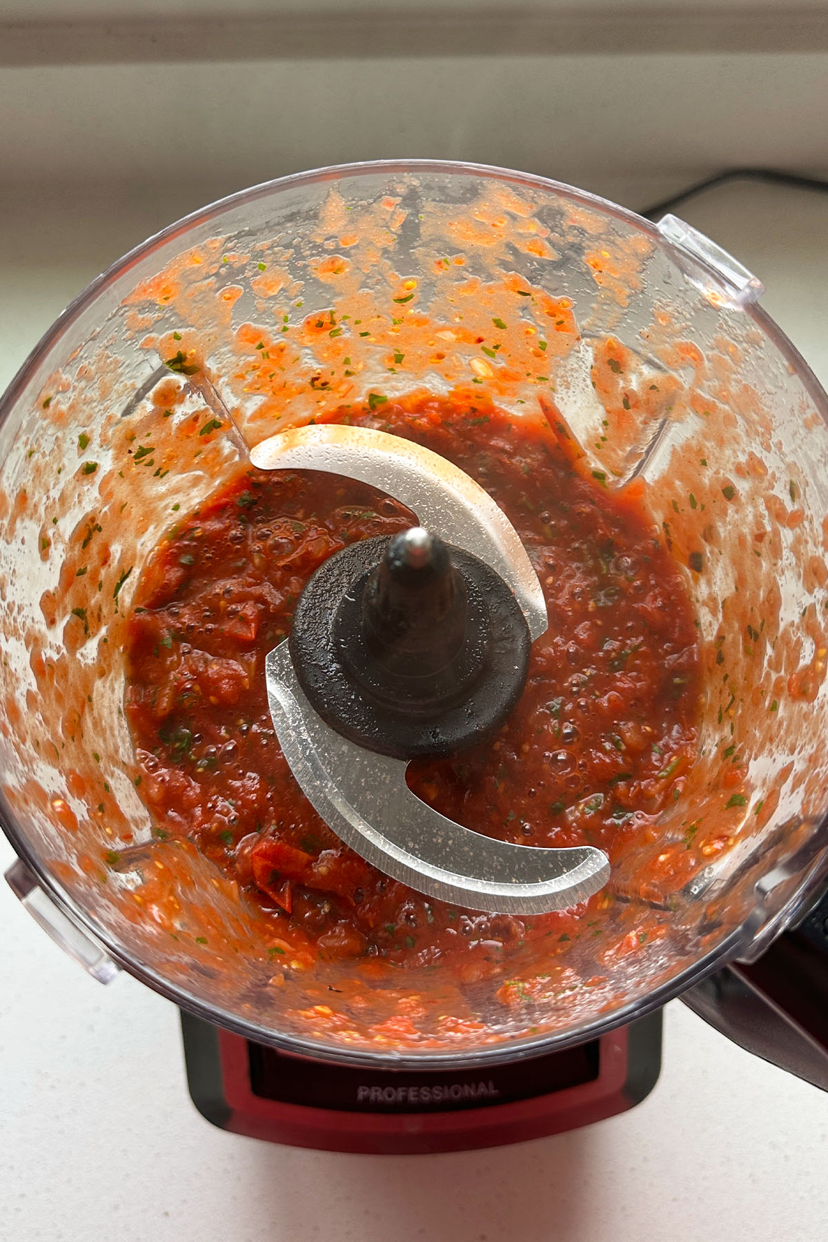 Salsa in a food processor.